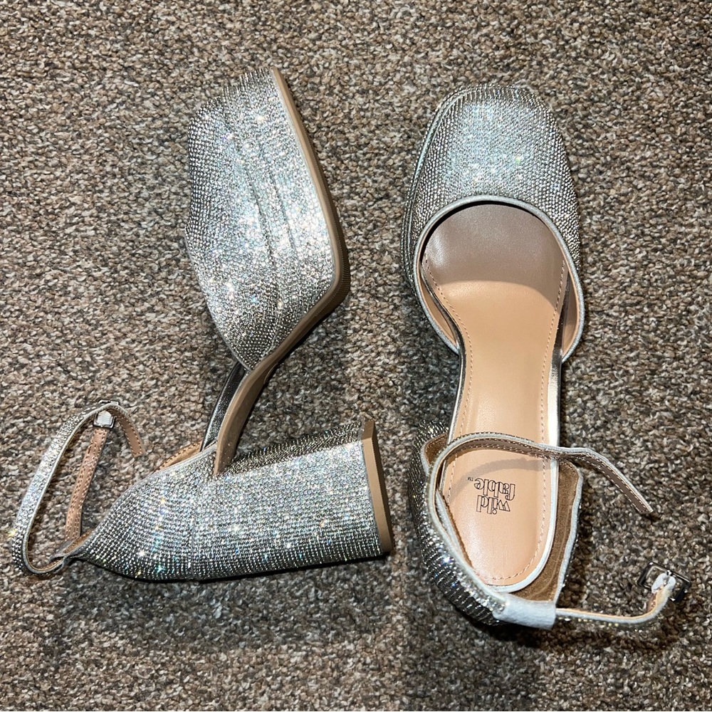 Never worn rhinestone platform heels